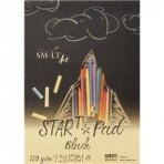 Juodas piešimo bloknotas START SMLT Art. A5, 20 lapų (120gsm) su užlenkiamu viršeliu ir kieta nugarė