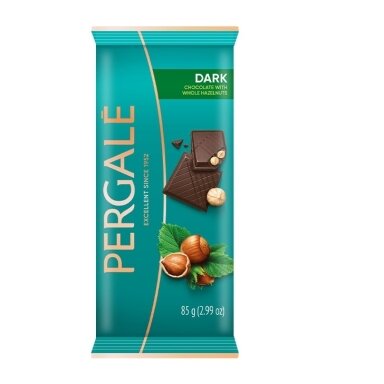 Juodasis šokoladas PERGALĖ, su lazdyno riešutais 85 g