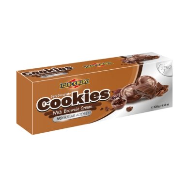 Juodojo šokolado sausainiai su browniu kremu, 128 g