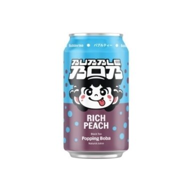 Juodos arbatos gėrimas BUBBLE BOB su persikų burbuliukais, 330 ml Juodos arbatos gėrimas BUBBLE BOB su persikų burbuliukais, 330 ml