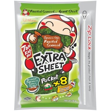 Jūros dumblių užkandis TAOKAENOI, su japonišku sojos padažu, 12,8 g Jūros dumblių užkandis TAOKAENOI, su japonišku sojos padažu, 12,8 g