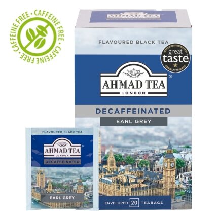 Juodoji arbata Ahmad Earl Grey be kofeino, 20vnt Juodoji arbata Ahmad Earl Grey be kofeino, 20vnt