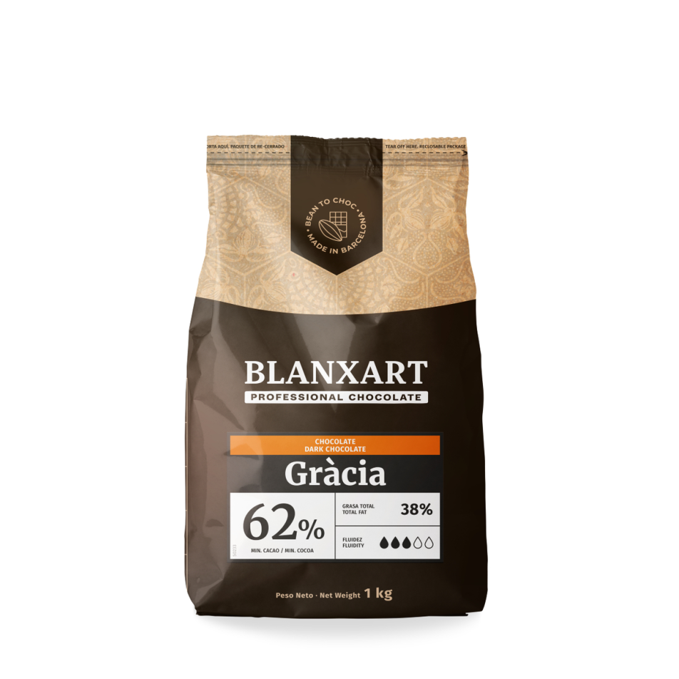 Juodas šokoladas BLANXART, Gracia 62 %, 1 kg Juodas šokoladas BLANXART, Gracia 62 %, 1 kg