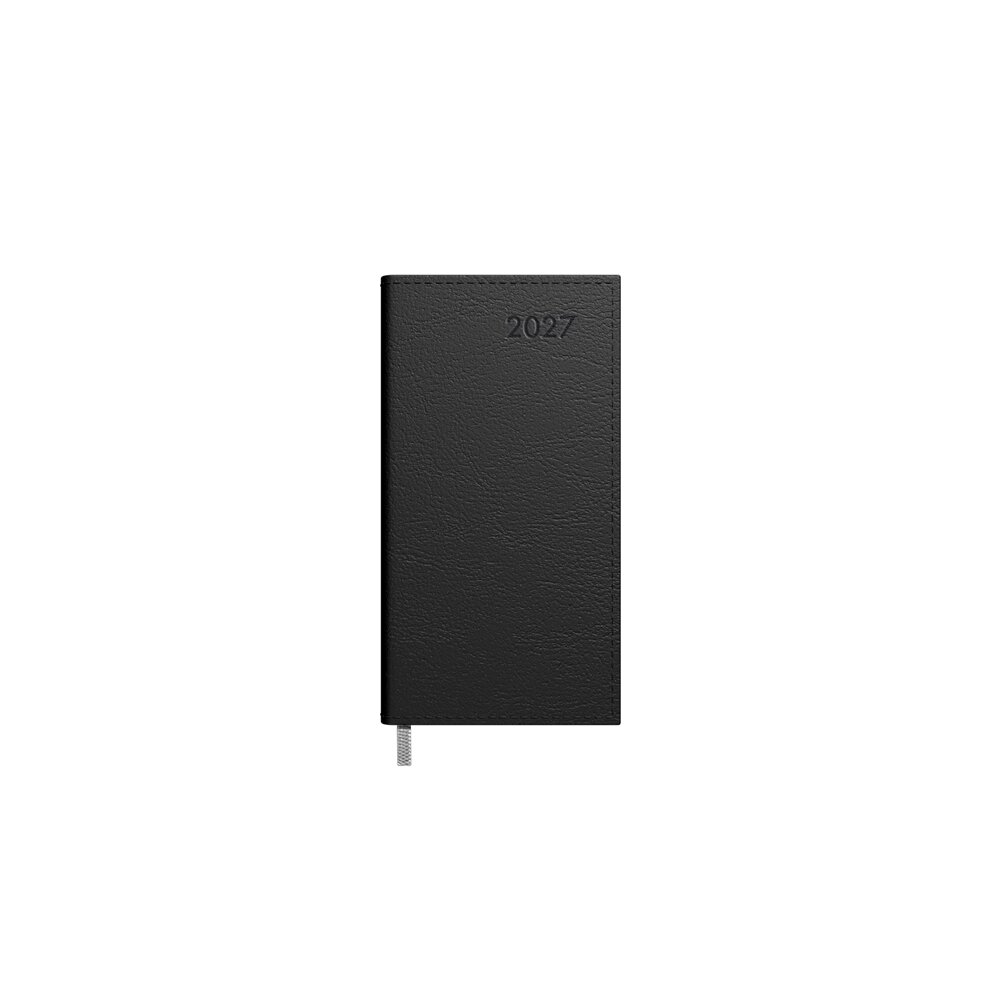 Kalendorius MIDI 2027, 90 x 167 mm, PU, juoda
