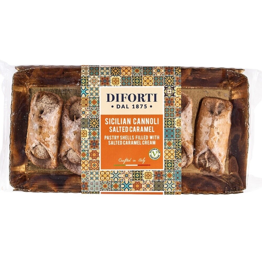 Kanoliai DIFORTI, su sūdytos karamelės įdaru, 150 g Kanoliai DIFORTI, su sūdytos karamelės įdaru, 150 g