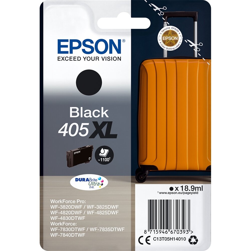 Kasetė Epson 405XL (C13T05H14010) BK 18.9ml OEM