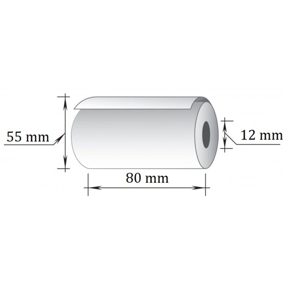 Kasos aparatų juostos 80mmx40m (D55mm), terminis popierius, viensluoksnė, 8 vnt/pak 1 Kasos aparatų juostos 80mmx40m (D55mm), terminis popierius, viensluoksnė, 8 vnt/pak 1