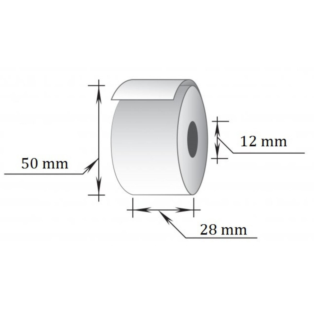 Kasos juosta, 28 mm x 25 m, terminis popierius, viensluoksnė, 10 vnt/pak 1 Kasos juosta, 28 mm x 25 m, terminis popierius, viensluoksnė, 10 vnt/pak 1
