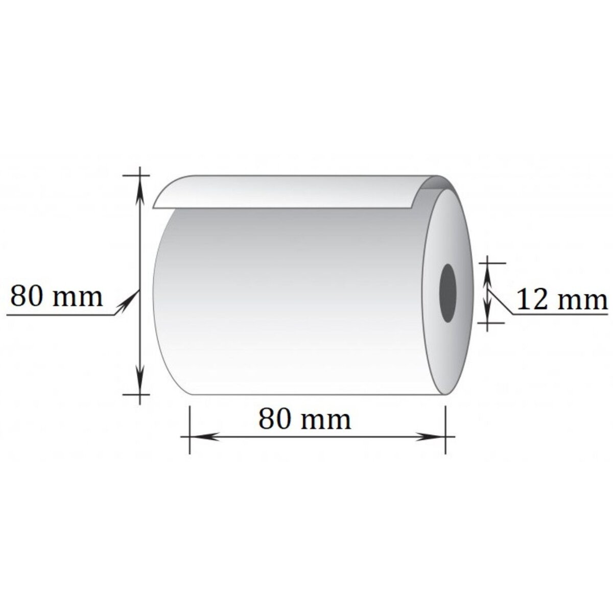 Kasos juosta, 80 mm x 80 m, terminis popierius, viensluoksnė (D80 mm), 10 vnt/pak 1 Kasos juosta, 80 mm x 80 m, terminis popierius, viensluoksnė (D80 mm), 10 vnt/pak 1