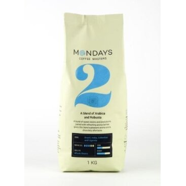 Kavos pupelės MONDAYS Nr.2, Arabica and Robusta, 1 kg