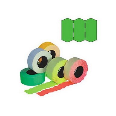 Kainų etiketės 26x16 mm, su bangele 5 vnt., žalia Kainų etiketės 26x16 mm, su bangele 5 vnt., žalia