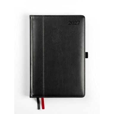 Kalendorius AMBASSADOR BLACK EDITION, 2027, PU, A5, matinė juoda Kalendorius AMBASSADOR BLACK EDITION, 2027, PU, A5, matinė juoda