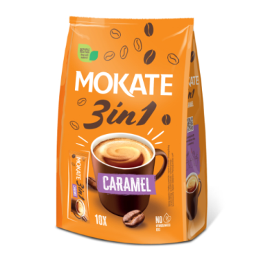 Kavos gėrimas MOKATE 3in1 Caramel, maišelyje 10 x 17g Kavos gėrimas MOKATE 3in1 Caramel, maišelyje 10 x 17g