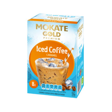 Kavos gėrimas MOKATE Iced Coffee Caramel, 8 x 15g Kavos gėrimas MOKATE Iced Coffee Caramel, 8 x 15g