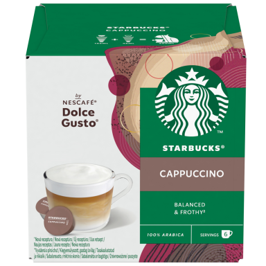 Kavos kapsulės STARBUCKS, Dolce Gusto Cappucino, 12 vnt, 120 g