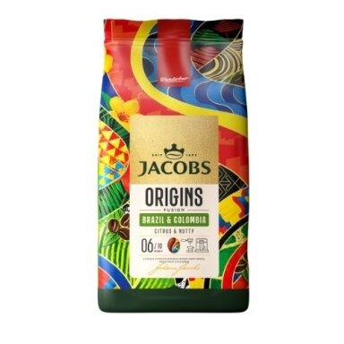Kavos pupelės JACOBS Origins Brazil & Colombia, 1 kg Kavos pupelės JACOBS Origins Brazil & Colombia, 1 kg