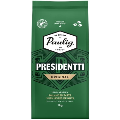 Kavos pupelės PAULIG PRESIDENTTIOriginal Strong, 1 kg Kavos pupelės PAULIG PRESIDENTTIOriginal Strong, 1 kg
