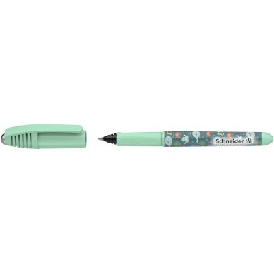 Kapsulinis rašiklis SCHNEIDER Zippi, plastikinis žalias korpusas, mėlynas rašalas 2