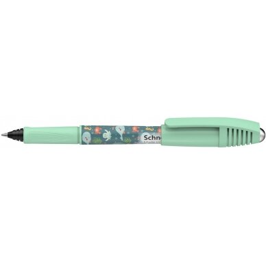 Kapsulinis rašiklis SCHNEIDER Zippi, plastikinis žalias korpusas, mėlynas rašalas 3