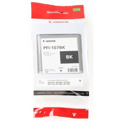 Kasetė Canon PFI-107K (6705B001) BK 130ml OEM Kasetė Canon PFI-107K (6705B001) BK 130ml OEM