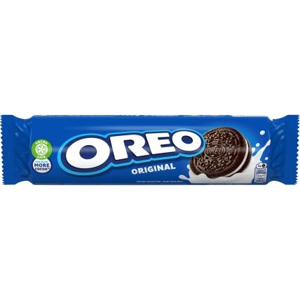 Kakaviniai sausainiai OREO su vanilės skonio įdaru, 154 g Kakaviniai sausainiai OREO su vanilės skonio įdaru, 154 g
