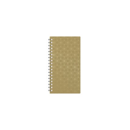 Kalendorius MIDI Spirex 2027, 95 x 170 mm, Pattern, gintarinė, kartonas Kalendorius MIDI Spirex 2027, 95 x 170 mm, Pattern, gintarinė, kartonas