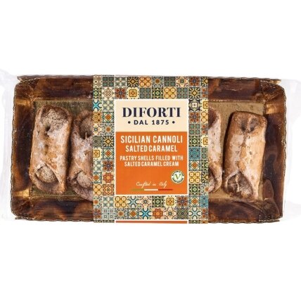 Kanoliai DIFORTI, su sūdytos karamelės įdaru, 150 g Kanoliai DIFORTI, su sūdytos karamelės įdaru, 150 g