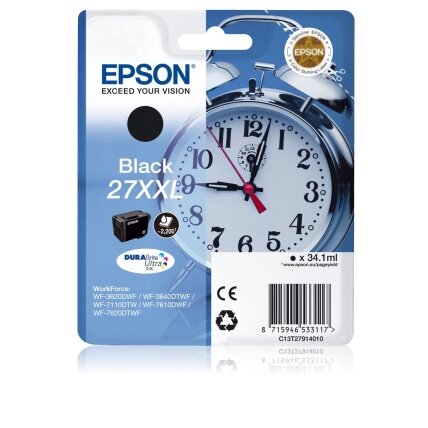 Kasetė Epson T27XXL (C13T27914012) BK 2200psl. OEM Kasetė Epson T27XXL (C13T27914012) BK 2200psl. OEM