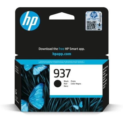 Kasetė HP Ink No.937 (4S6W5NE) BK 1250psl OEM Kasetė HP Ink No.937 (4S6W5NE) BK 1250psl OEM