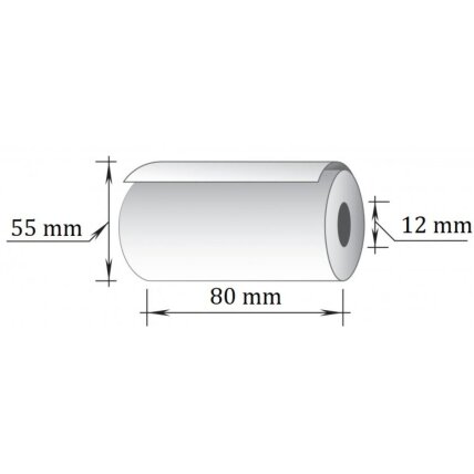 Kasos aparatų juostos 80mmx40m (D55mm), terminis popierius, viensluoksnė, 8 vnt/pak 1 Kasos aparatų juostos 80mmx40m (D55mm), terminis popierius, viensluoksnė, 8 vnt/pak 1