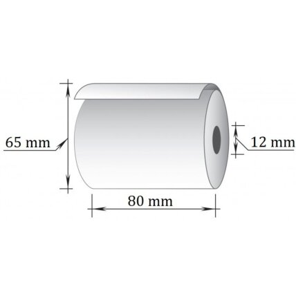 Kasos aparatų juostos 80mmx63m (D70mm), terminis popierius, viensluoksnė, 10 vnt/pak 1 Kasos aparatų juostos 80mmx63m (D70mm), terminis popierius, viensluoksnė, 10 vnt/pak 1