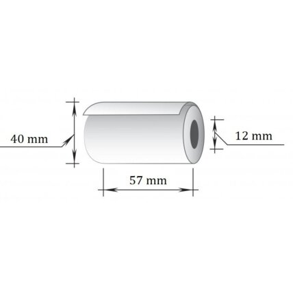 Kasos juosta, 57 mm x 18 m, terminis popierius, viensluoksnė (D40 mm), 10 vnt/pak 1 Kasos juosta, 57 mm x 18 m, terminis popierius, viensluoksnė (D40 mm), 10 vnt/pak 1