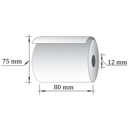 Kasos juosta, 80 mm x 73 m, terminis popierius, viensluoksnė, 10 vnt/pak 1 Kasos juosta, 80 mm x 73 m, terminis popierius, viensluoksnė, 10 vnt/pak 1