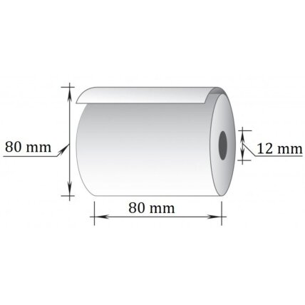 Kasos juosta, 80 mm x 80 m, terminis popierius, viensluoksnė (D80 mm), 10 vnt/pak 1 Kasos juosta, 80 mm x 80 m, terminis popierius, viensluoksnė (D80 mm), 10 vnt/pak 1