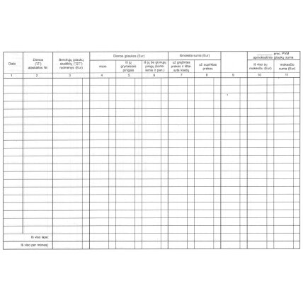 Kasos operacijų žurnalas, horizontalus, A4 2 Kasos operacijų žurnalas, horizontalus, A4 2