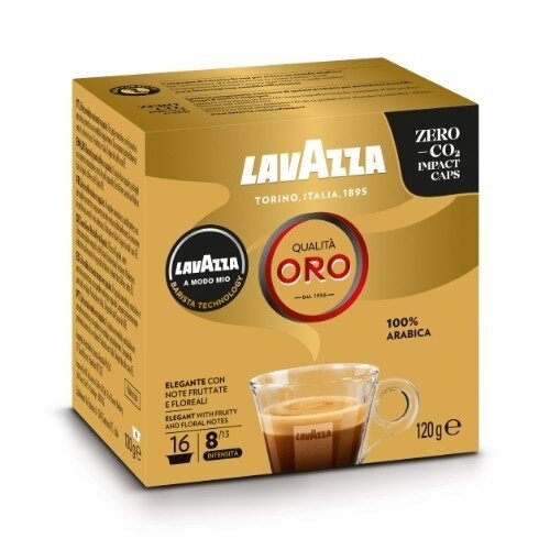 Kavos kapsulės LAVAZZA „A Modo Mio Q Oro“, 16vnt., 120 g Kavos kapsulės LAVAZZA „A Modo Mio Q Oro“, 16vnt., 120 g