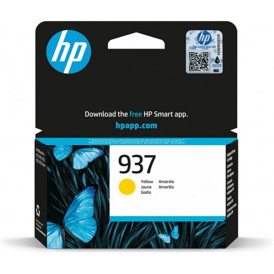 Kasetė HP Ink No.937 (4S6W4NE) YL 800psl OEM Kasetė HP Ink No.937 (4S6W4NE) YL 800psl OEM