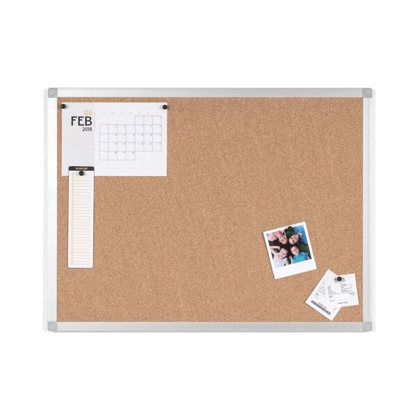 Kamštinė lenta BI-OFFICE AYDA 60x45, aliuminio rėmas 1 Kamštinė lenta BI-OFFICE AYDA 60x45, aliuminio rėmas 1