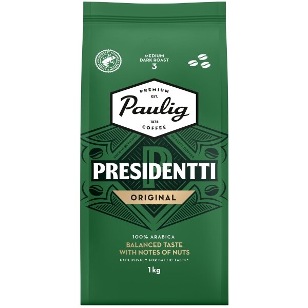 Kavos pupelės PAULIG PRESIDENTTIOriginal Strong, 1 kg