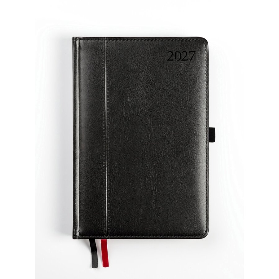 Kalendorius AMBASSADOR BLACK EDITION, 2027, PU, A5, matinė juoda Kalendorius AMBASSADOR BLACK EDITION, 2027, PU, A5, matinė juoda