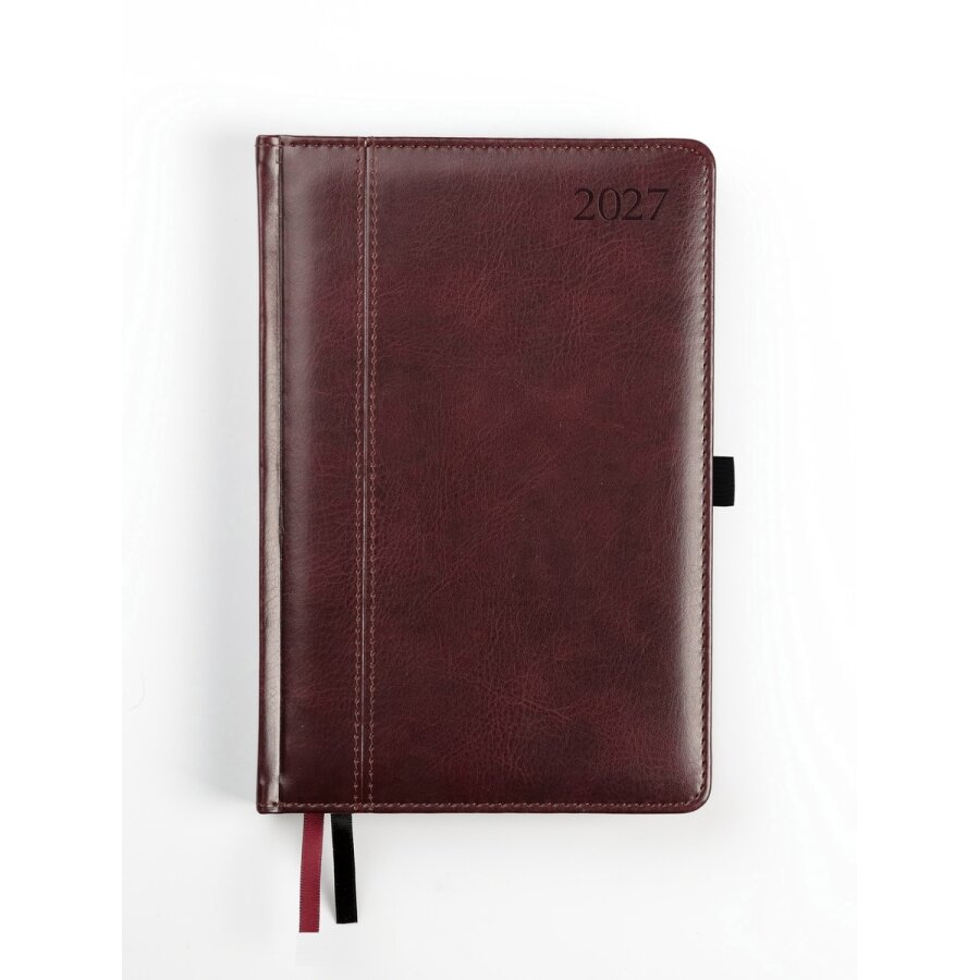 Kalendorius AMBASSADOR BLACK EDITION, 2027, PU, A5, tamsiai ruda