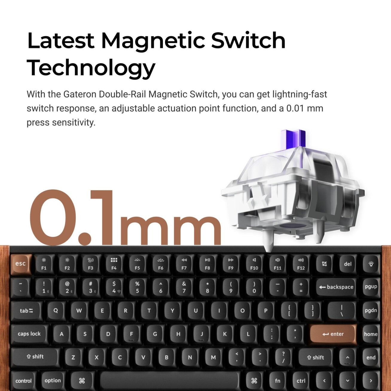 Keychron K2 HE SE - US Layout - Gateron Magnetic Nebula - Carbon Black Wireless Keyboard 1