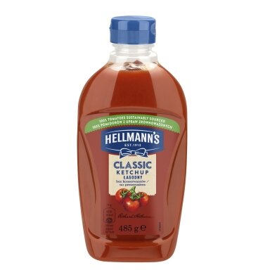 Kečupas, HELLMANNS, švelnus, 485g Kečupas, HELLMANNS, švelnus, 485g