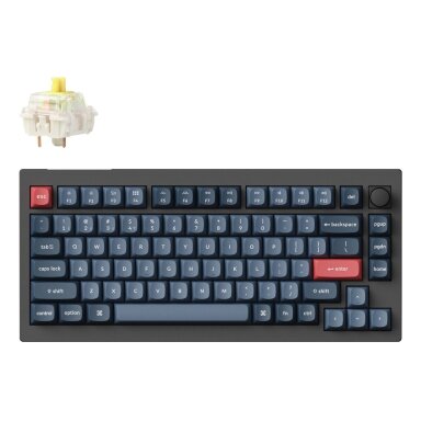 Keychron V1 Max RGB - US Layout - Hot-Swappable Gateron Jupiter Banana Wireless Keyboard Keychron V1 Max RGB - US Layout - Hot-Swappable Gateron Jupiter Banana Wireless Keyboard