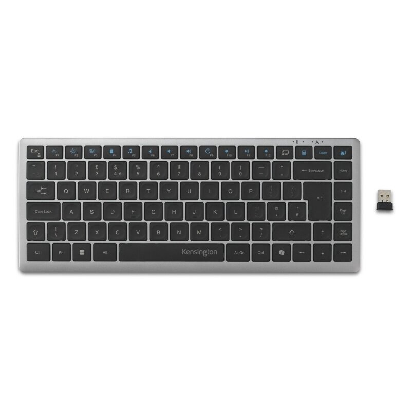 Kensington KB435 EQ Rechargeable Multi-Device Compact Klaviatūra RF+BT, US, Space Grey