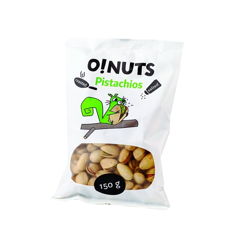 Kepinti ir sūdyti pistacijų riešutai O!NUTS, 150 g Kepinti ir sūdyti pistacijų riešutai O!NUTS, 150 g