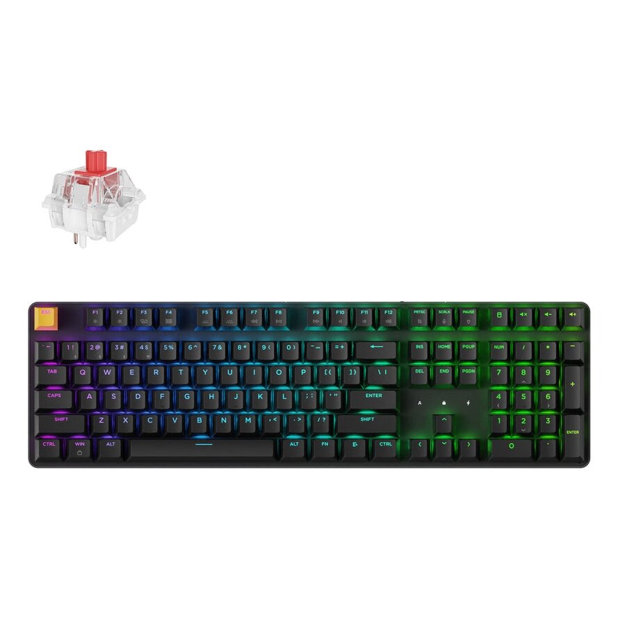 Keychron J5 - US Layout - Super Red Linear - Black Wireless Keyboard