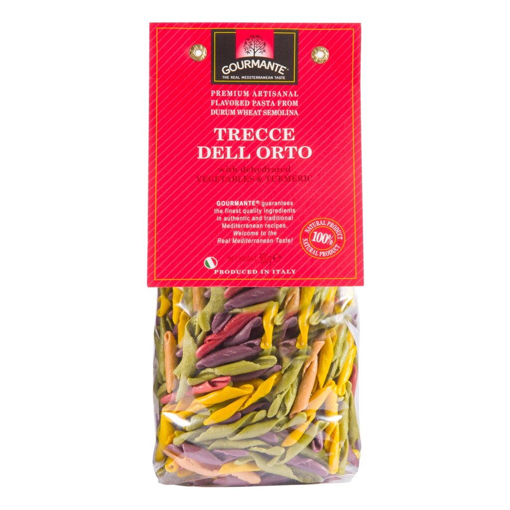 Kietagrūdžai makaronai GOURMANTE, Trecce dell Orto, 500g Kietagrūdžai makaronai GOURMANTE, Trecce dell Orto, 500g