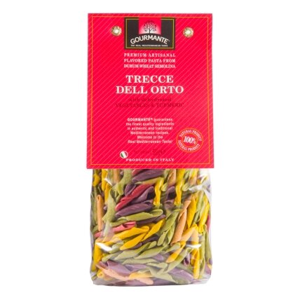 Kietagrūdžai makaronai GOURMANTE, Trecce dell Orto, 500g Kietagrūdžai makaronai GOURMANTE, Trecce dell Orto, 500g