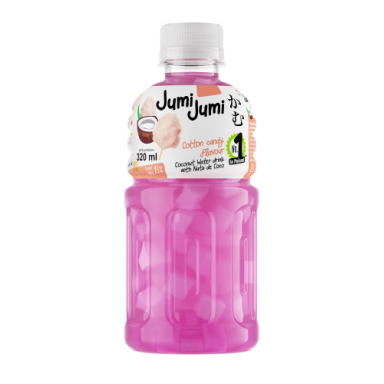 Kokosų vanduo JUMI JUMI su Nata de Coco – cukraus vatos skonio, 320 ml Kokosų vanduo JUMI JUMI su Nata de Coco – cukraus vatos skonio, 320 ml